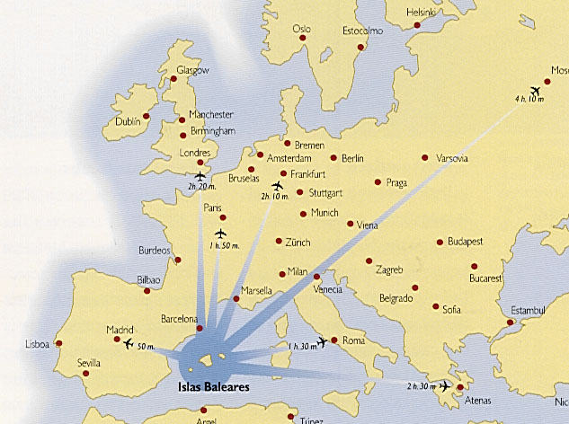 Flights to and from most of the capitals in Europe and the rest of the World