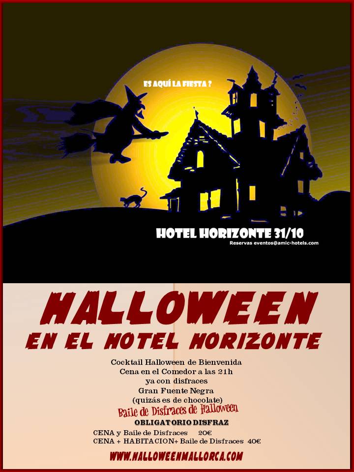 Reserva tu noche de Halloween en el Hotel Horizonte llamando al 902 400 661!